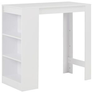 vidaXL Bartisch mit Regal Wei&szlig; 110x50x103 cm