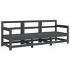vidaXL 3-tlg. Garten-Lounge-Set Grau Massivholz Kiefer