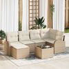 vidaXL Gartensofa-set 7 pcs Beige Poly-Rattan