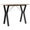 vidaXL Esstisch Y-Gestell 100x50x75,5 cm Massivholz Kiefer & Stahl