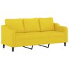 vidaXL 3-Sitzer-Sofa mit Hocker Hellgelb 180 cm Stoff