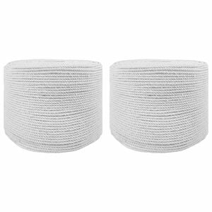 vidaXL Baumwollzwirn 2 Stk. 2 mm 100 m Wei&szlig; 100% Baumwolle