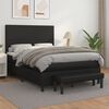 vidaXL Boxspringbett mit Matratze Schwarz 140x190 cm Kunstleder