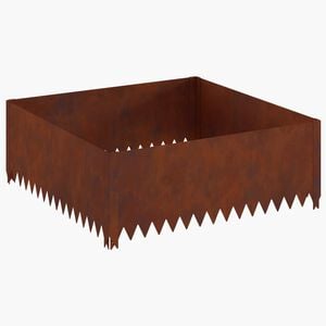 vidaXL Raseneinfassung 100 x 100 x 35 cm Stahl Rostig