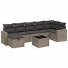 vidaXL 8-tlg. Garten-Sofagarnitur mit Kissen Grau Poly Rattan