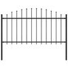 vidaXL Gartenzaun mit Speerspitze Stahl 181 x 150 cm Schwarz