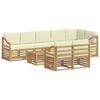 vidaXL Sofagarnituren 9 pcs Wei&szlig; und Creme Massivholz Akazie
