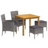 vidaXL 5-tlg. Garten-Essgruppe Grau