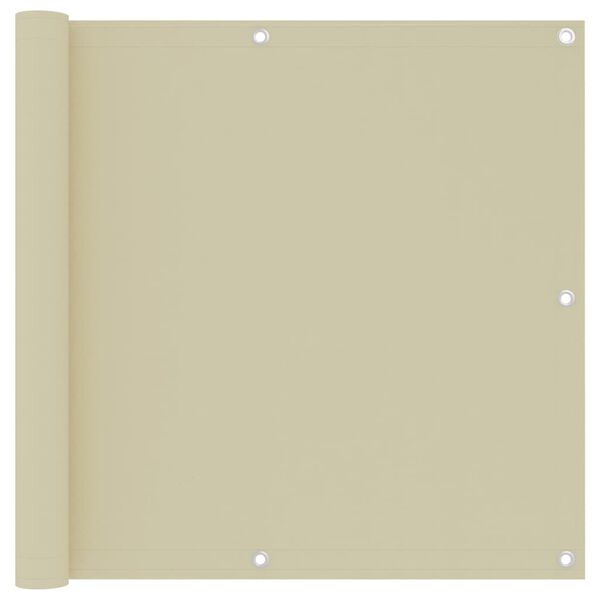 vidaXL Balkon-Sichtschutz Creme 90x500 cm Oxford-Gewebe