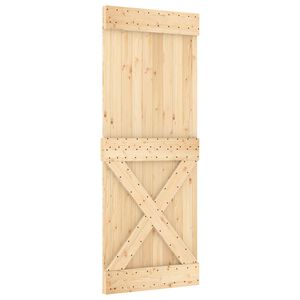 vidaXL Schiebet&uuml;r NARVIK Nat&uuml;rlich und Schwarz 80 x 210 cm (213,5 cm)