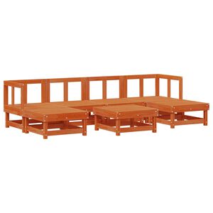 vidaXL Garten-Lounge-Set 7 stk. Wachsbraun Massives Kiefernholz