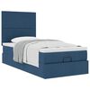 vidaXL Ottoman-Bett mit Matratze Blau 80x200 cm Stoff