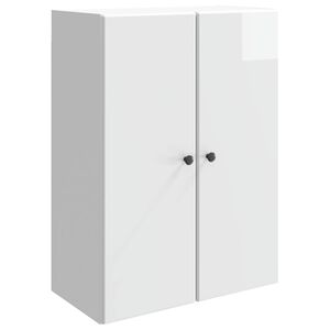 vidaXL Wandschrank Hochglanz Wei&szlig; 66 x 34,5 x 90 cm Holzwerkstoff