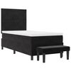 vidaXL Boxspringbett mit Matratze Schwarz 90 x 190 cm Samt