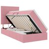 vidaXL LED-Speicherbett mit Matratze Rosa 100 x 200 cm Samt