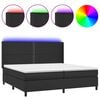 vidaXL Boxspringbett mit Matratze & LED Schwarz 200x200 cm Kunstleder