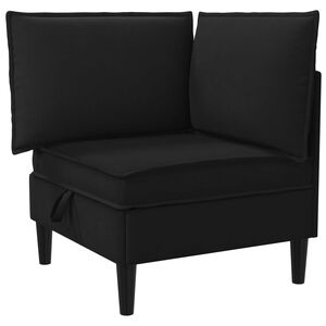 vidaXL Ecksofa mit Stauraum Schwarz Samt