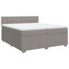 vidaXL Boxspringbett mit Matratze Taupe 200x200 cm Stoff