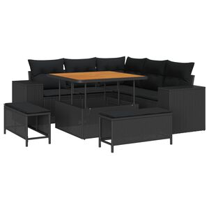 vidaXL Gartensofa-set 8 stk. Schwarz Poly-Rattan