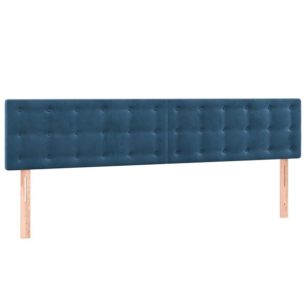 vidaXL Kopfteile 2 Stk. Dunkelblau 100x5x78/88 cm Samt