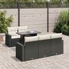vidaXL 6-tlg. Garten-Sofagarnitur mit Kissen Schwarz Poly Rattan