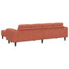 vidaXL Sofa mit Kissen Rot-Orange 250 x 188 x 76 cm Cordstoff