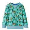 Kinder-Sweatshirt Gr&uuml;n Meliert 92