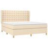 vidaXL Boxspringbett mit Matratze Creme 180x200 cm Stoff