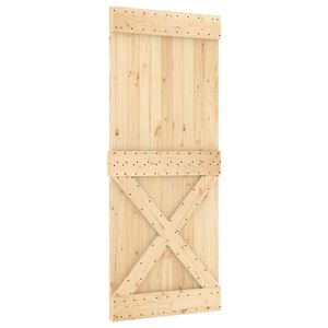 vidaXL Schiebet&uuml;r NARVIK Nat&uuml;rlich und Schwarz 85 x 210 cm (213,5 cm)