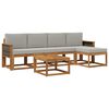 vidaXL Outdoor-Sofagarnitur 6 stk. 5-Sitzer Natur und Hellgrau
