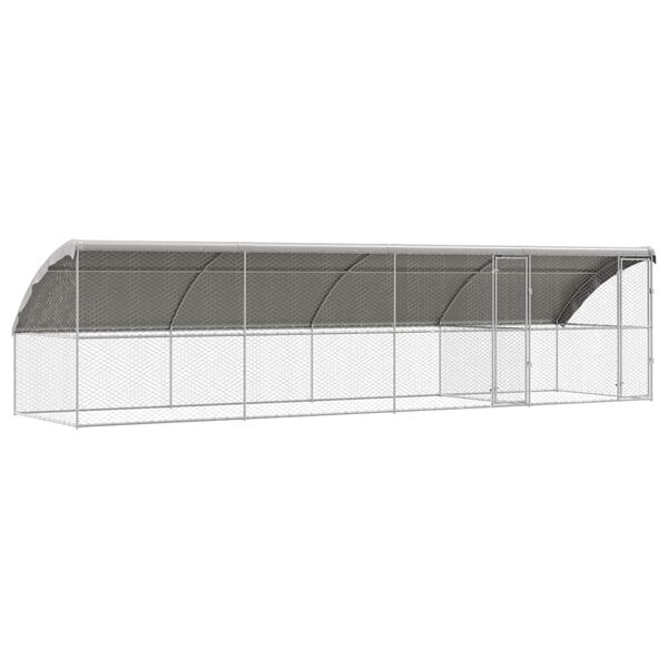 vidaXL Hundek&auml;fig 4 pcs Silber 8 x 2 x 2 m Verzinkter Stahl