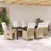 vidaXL Garten Essgruppe mit Kissen 7 pcs Beige Poly-Rattan