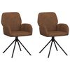 vidaXL Drehstuhl Esszimmer 2 stk. Kunstwildleder Braun 54 x 55 x 86 cm