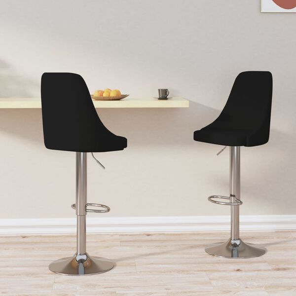 vidaXL Barhocker 2 Stk. Schwarz Stoff