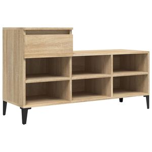 vidaXL Schuhregal Sonoma-Eiche 102x36x60 cm Holzwerkstoff