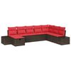 vidaXL Gartensofa-set 8 stk. Braun Poly-Rattan