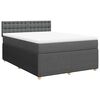 vidaXL Boxspringbett mit Matratze Dunkelgrau 140x190 cm Stoff