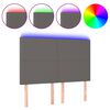 vidaXL LED Kopfteil Grau 144x5x118/128 cm Kunstleder