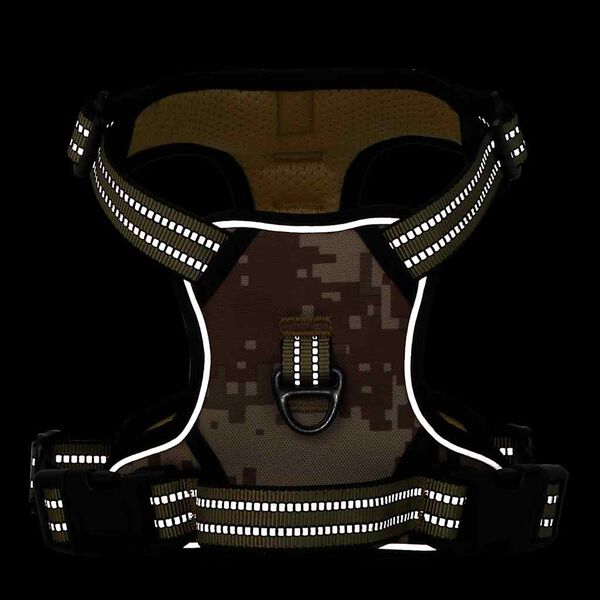 vidaXL Hundegeschirr Reflektierend Verstellbar Camouflage Braun M