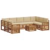 vidaXL Sofagarnituren 10 pcs Natur und Beige Massivholz Akazie