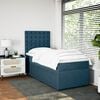 vidaXL Boxspringbett mit Matratze Blau 100x200 cm Samt