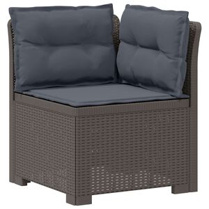 vidaXL 1-Sitzer Garten-Sofa mit Kissen Rattan-Look PP Hellgrau
