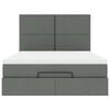 vidaXL Ottoman-Bett mit Matratze & LEDs Dunkelgrau 140x190 cm Stoff