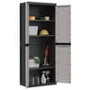 vidaXL Gartenschrank Grau und Schwarz 65x37x165 cm PP