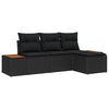vidaXL Gartensofa-set 4 stk. Schwarz Poly-Rattan