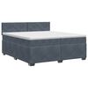 vidaXL Boxspringbett mit Matratze Dunkelgrau 200 x 200 cm Samt