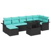 vidaXL Gartensofa-set mit Kissen 8 pcs Schwarz Poly Rattan