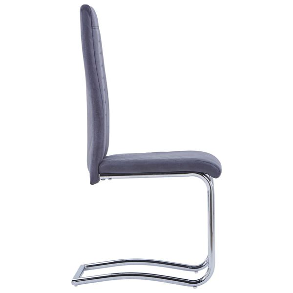 vidaXL Freischwinger 2 Stk. Grau Wildleder-Optik