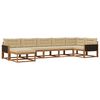 vidaXL Outdoor-Sofagarnitur mit Kissen 7 pcs Natur und Beige
