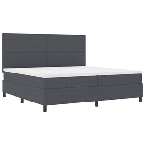 vidaXL Boxspringbett Dunkelgrau und Wei&szlig; 200 x 200 cm Cordstoff